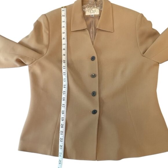 Le Suit women's petite blazer size 14P Taupe - Picture 4 of 5